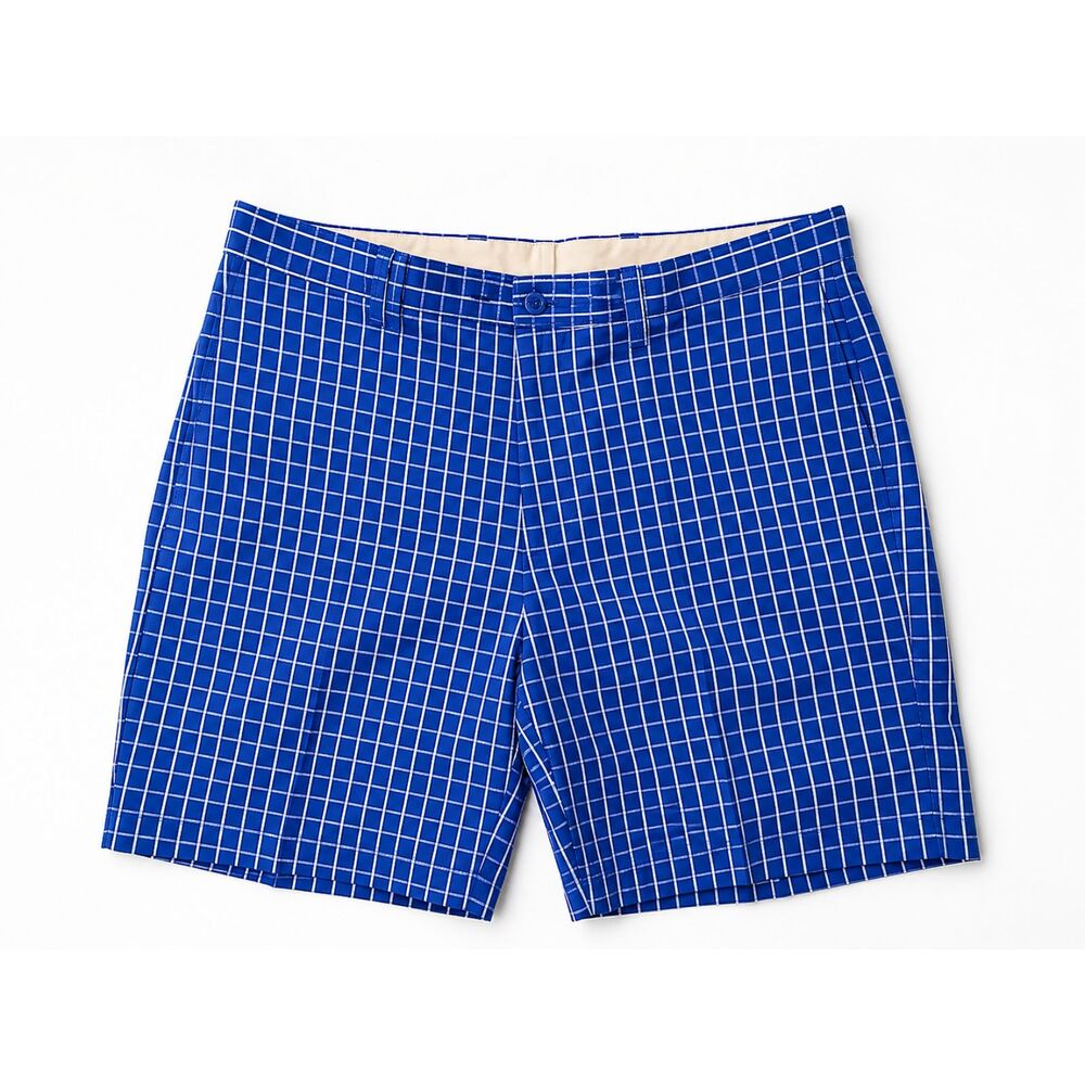 Bobby Jones Masters Collection Blue Windowpane Golf Shorts Men's Size 35 EUC